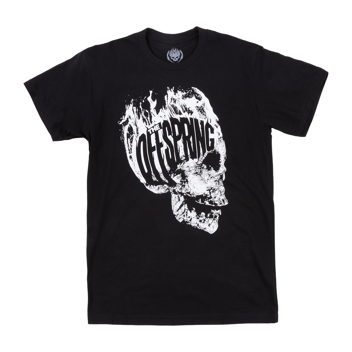 White Flaming Skull Tee